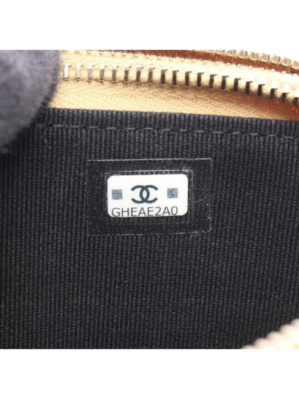 Chanel Shoulder Bag Quilted Phone Case Black Camel Lambskin Suede Chain Wallet